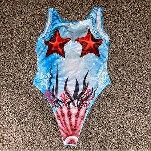 NWOTS Underwater Print 1Pc Swimsuit, Sz M